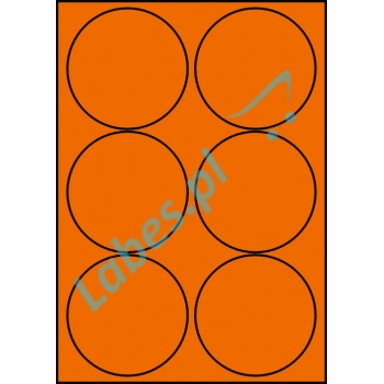 Etykiety A4 kolorowe Fi 94 mm – pomarańczowe